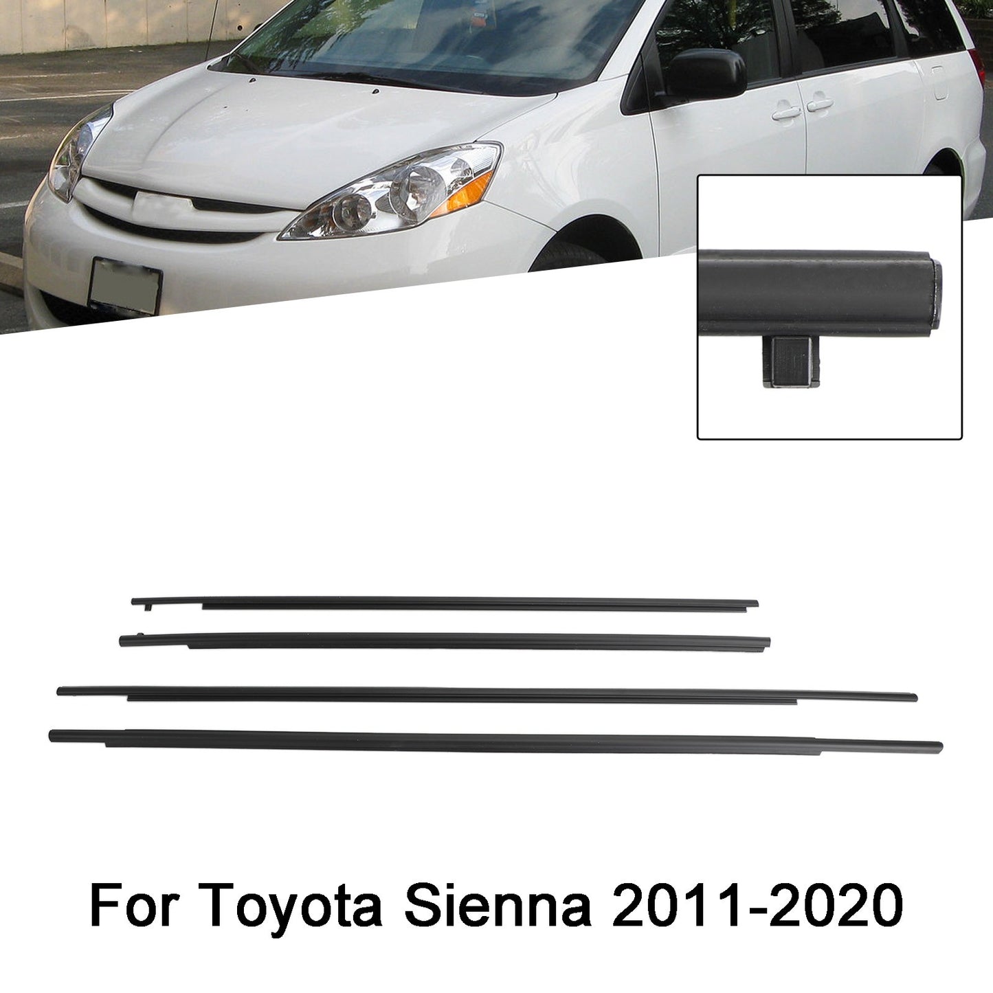 Car Window Weatherstrip Seal Belt Moulding For Toyota Sienna 2011-2020 2012 2013