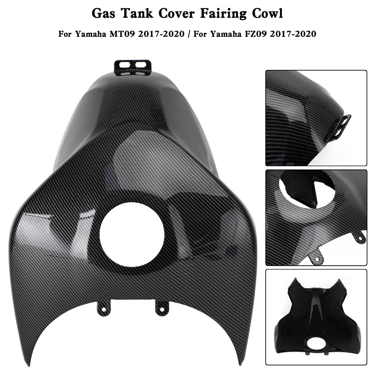 Gas Tank Cover Trim Fairing Cowl For Yamaha MT-09 MT09 FZ09 2017-2020 Carbon #3,