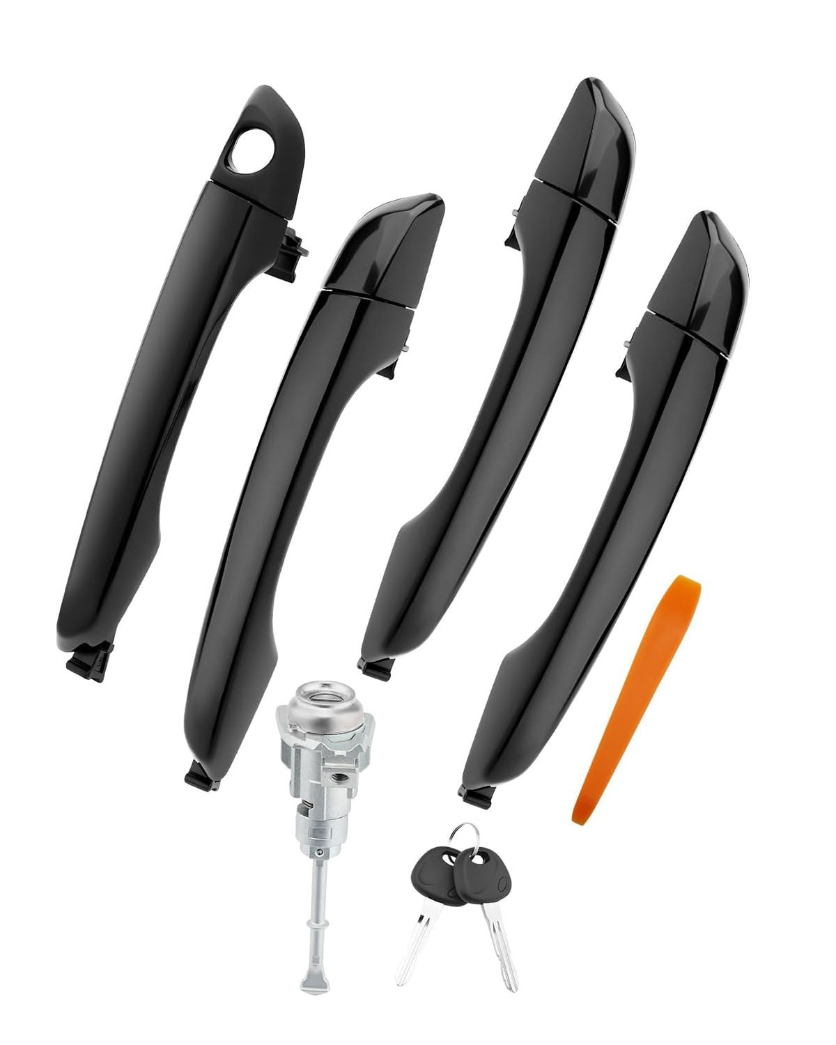 4X Outside Exterior Door Handles w/ Lock Cylinder Kit Fit 17-20 Hyundai Elantra