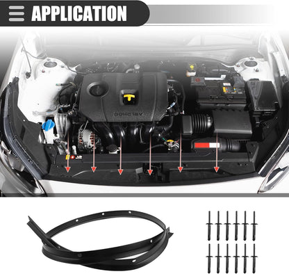 Front Fascia Bumper Hood Seal & Rivets For 2008-2022 Dodge Challenger 68051392AB