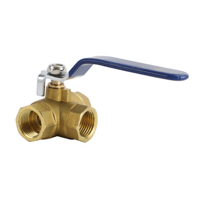 G1/2" 3 Way Ball Valve Three T Port Brass Female Type Fit For Water Oil And Gas