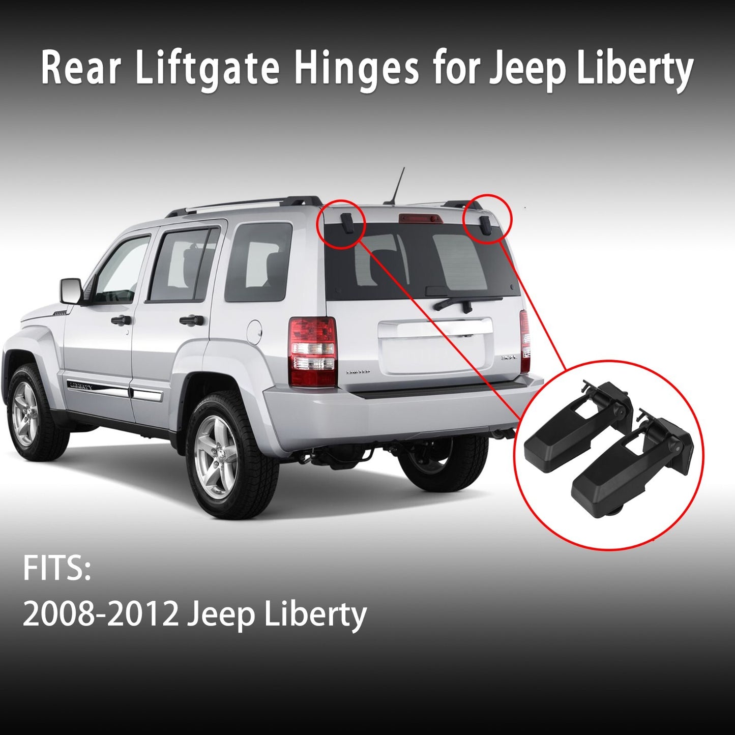 Rear Liftgate Window Glass Hatch Hinge Left & Right for 2008-2012 Jeep Liberty