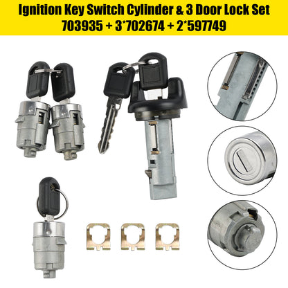 Ignition Switch Cylinder & 3 Door Lock Set W/2 Keys For Suburban Tahoe 98-99 US