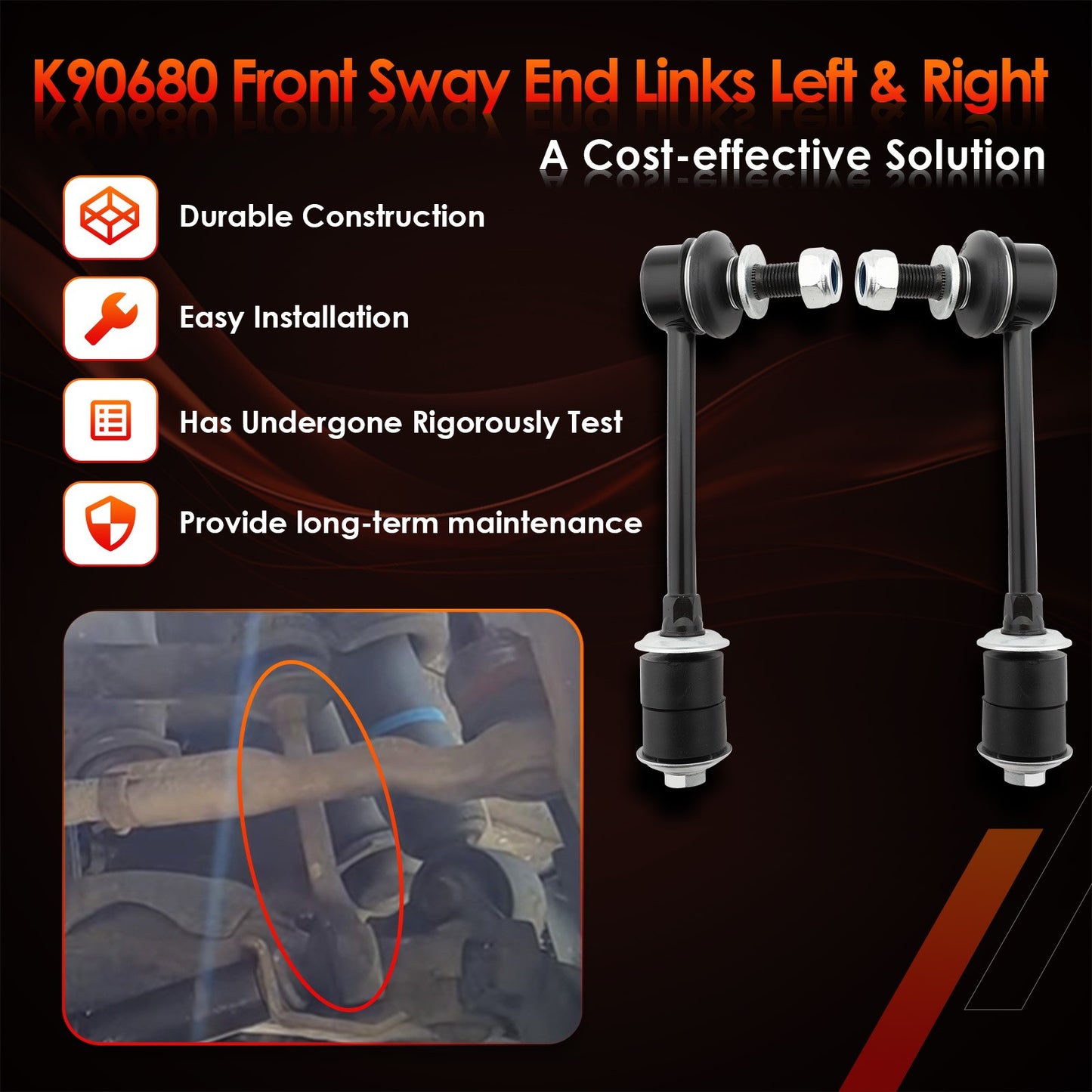 2Pc Left & Right Front Sway Bar Stabilizer Links For 00-07 Toyota Tundra Sequoia