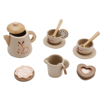 13Pcs Western Kitchen Wooden Tea Sets Play Kitchen Dishes/Tea Set For Kid