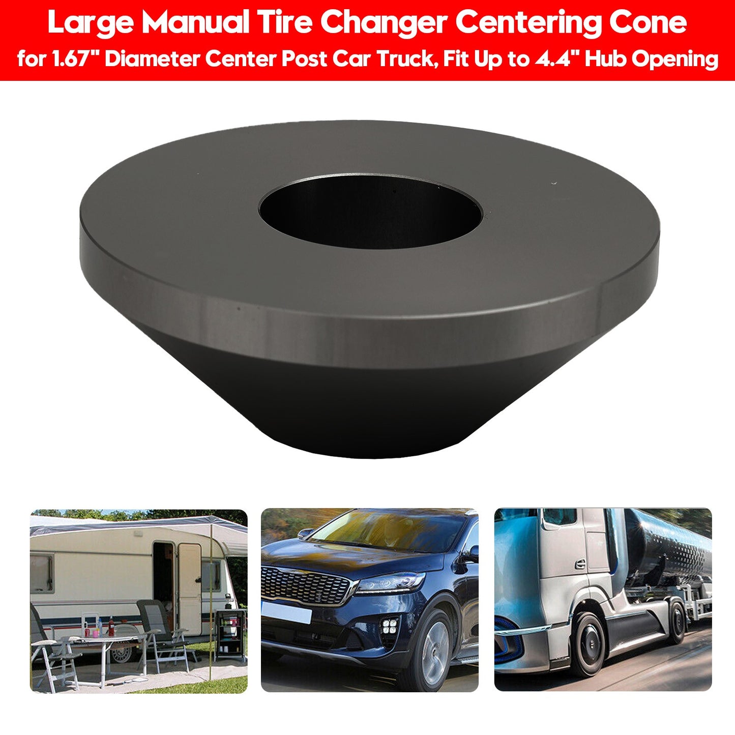Large Manual Tire Changer Centering Cone for 1.67" Diameter Center Post Car