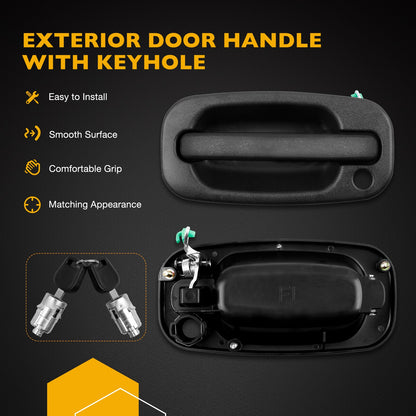 4X Exterior Door Handles w/ Lock Cylinder Fit 99-2007 Chevy Silverado GMC Sierra