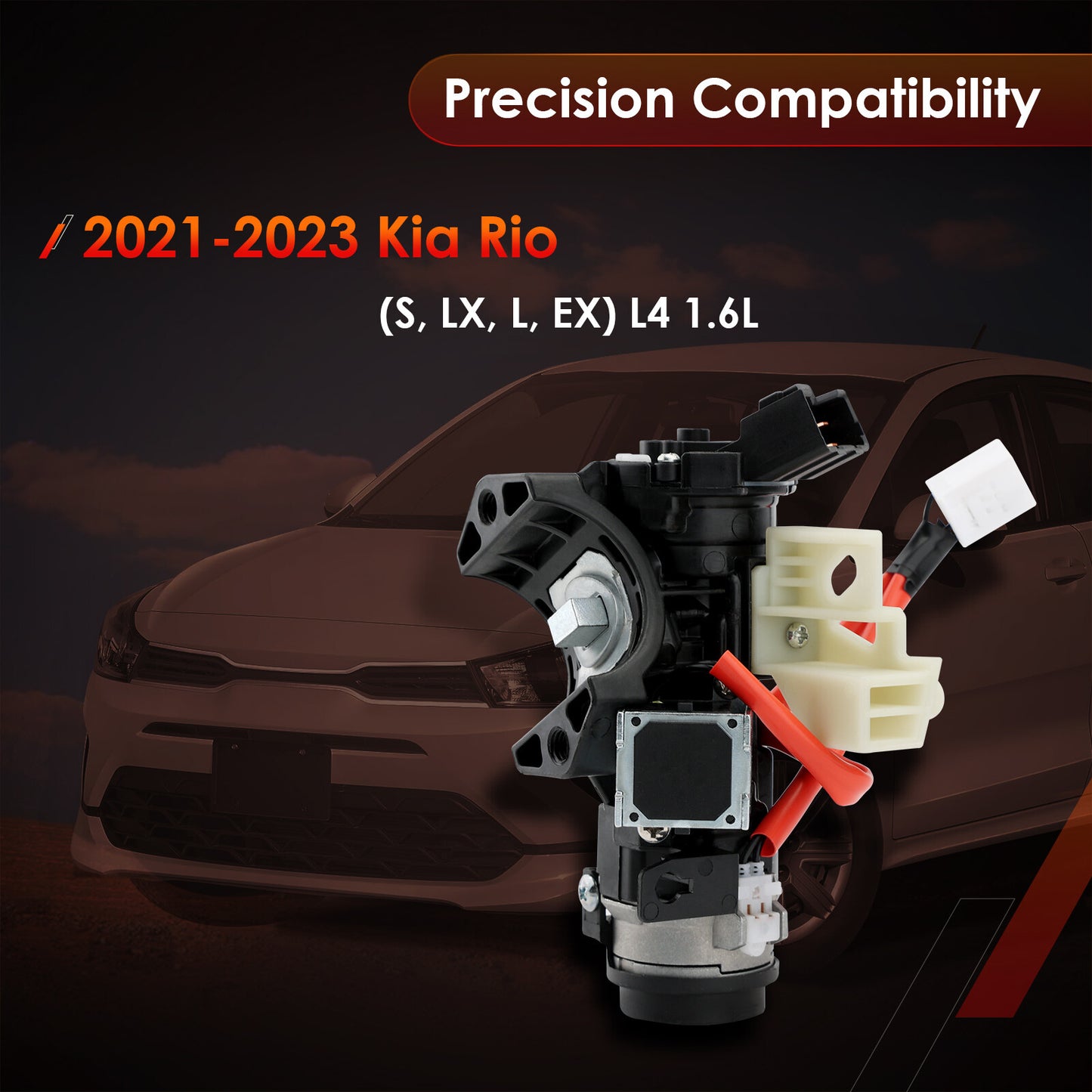 Ignition Lock Cylinder Switch & Cylinder Housing with Keys For 2021-2023 Kia Rio