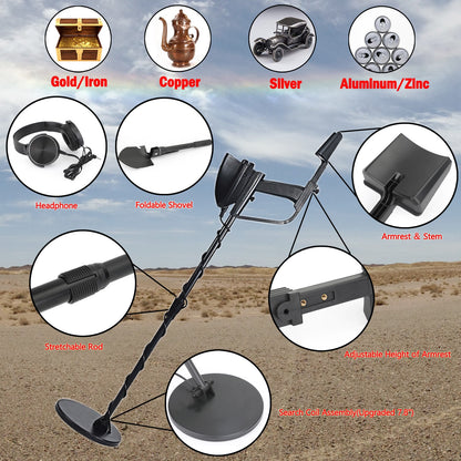 Metal Detector 7.8"  Hunter Deep Sensitive Come With Shovel