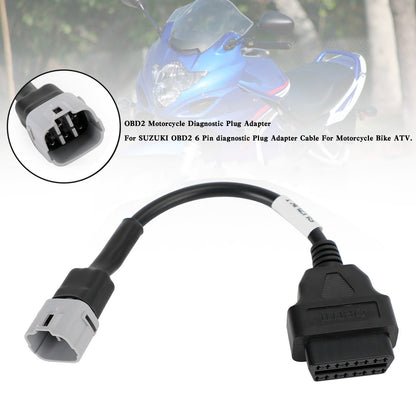 OBD2 6 Pin Diagnostic Plug Adapter For SUZUKI Motorcycle Scooter ATV Cable
