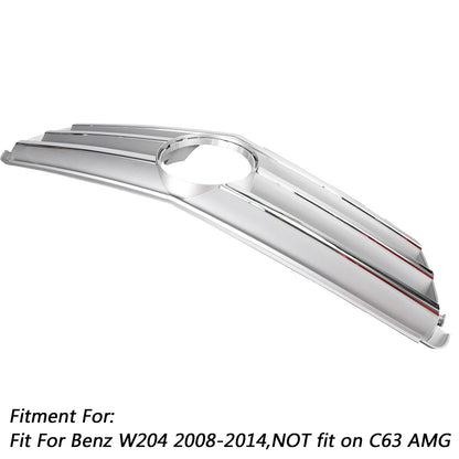 Front Bumper Grille Fits Benz C Class W204 W/LED Emblem C300/C350 08-14 Chrome