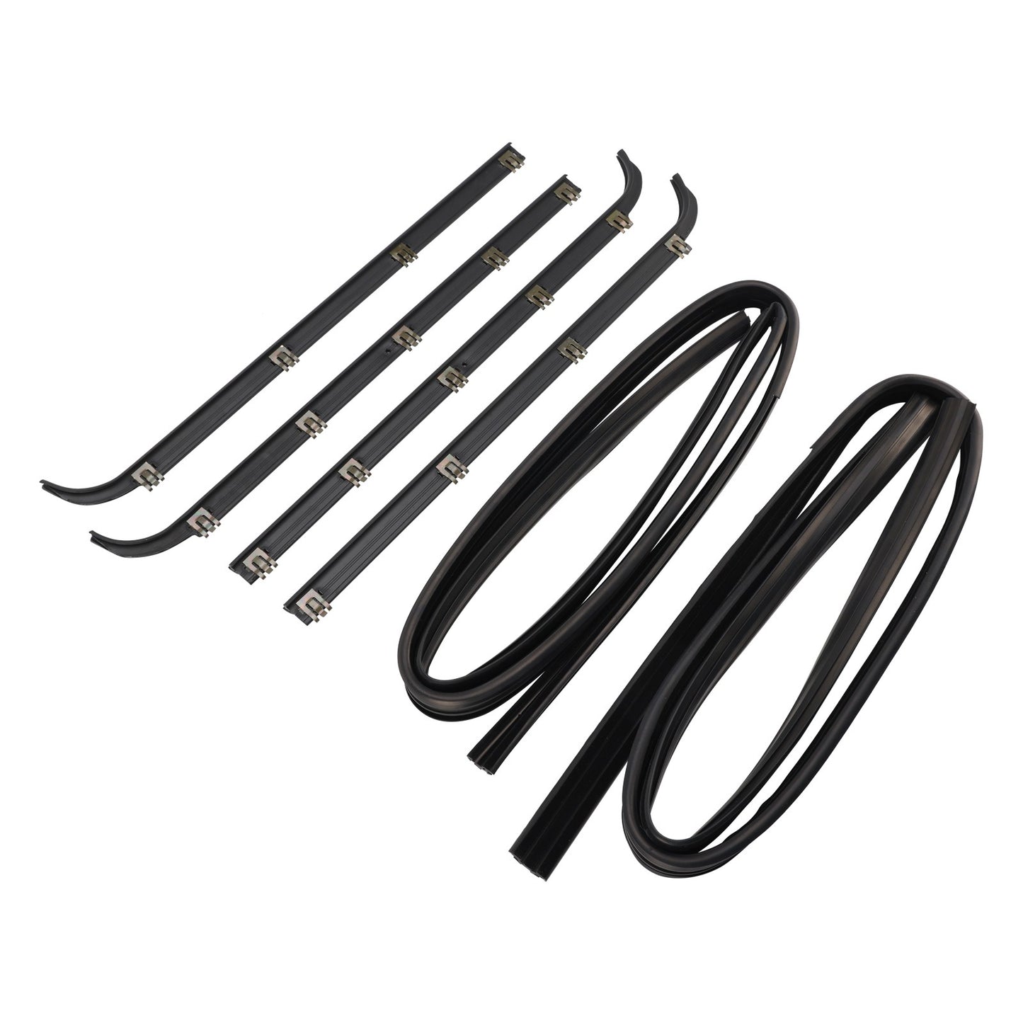 4PCS Door Window Seal Belt Weatherstrip+2PCS Seal Kit For Ford F150 F250 F350