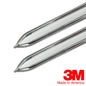 Vintage Style 7/8" White & Chrome Side Body Trim Molding - Formed Pointed Ends