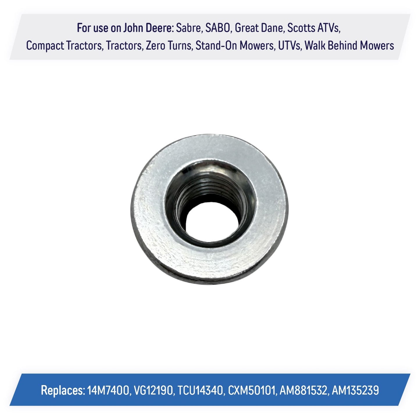 (3) Lock Nut 10mm for John Deere Sabre SABO, Great Dane, Scotts, ATV/UTV 14M7400