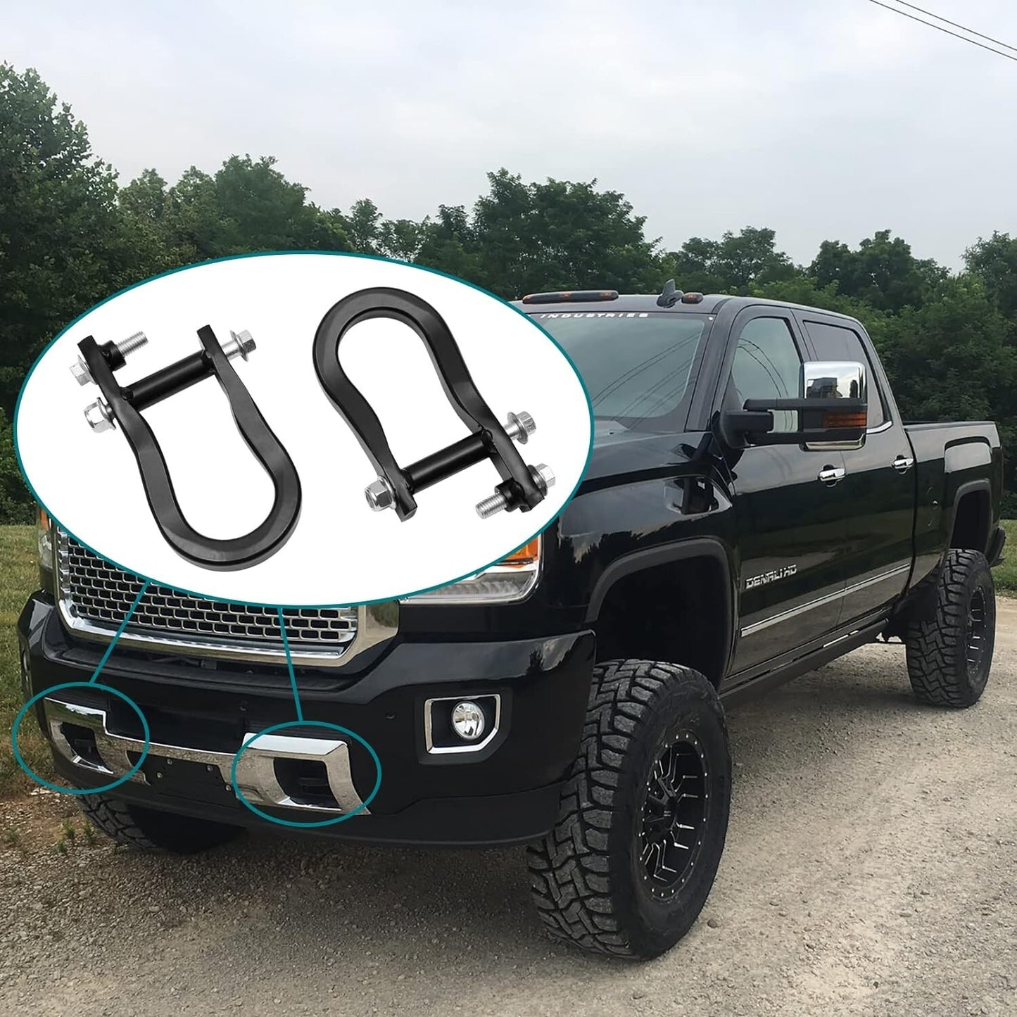Black Tow Hooks For Chevrolet 2007-2019 Silverado Sierra 1500 84072463 Pair