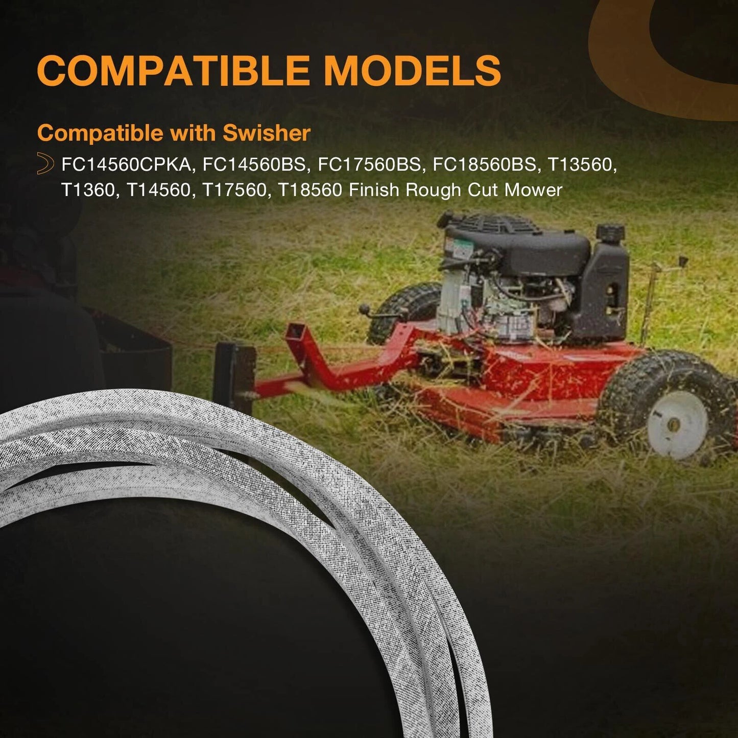 Deck Drive V-Belt For Swisher FC14560CPKA FC18560BS Finish Rough Cut Mower 5058
