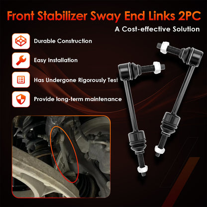 K750996 Front Sway Bar Link Kit Fit 2019-24 Dodge Ram 1500 Stabilizer Links 2Pcs