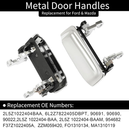 Metal Exterior Door Handle Set Driver Passenger Side for 98-11 Ford Ranger Mazda