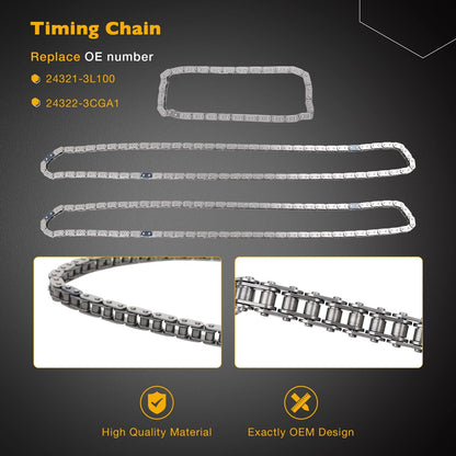 Engine Timing Chain Kit For 2009-22 Hyundai Santa Fe Sorento Azera Kia 3.3L 3.8L