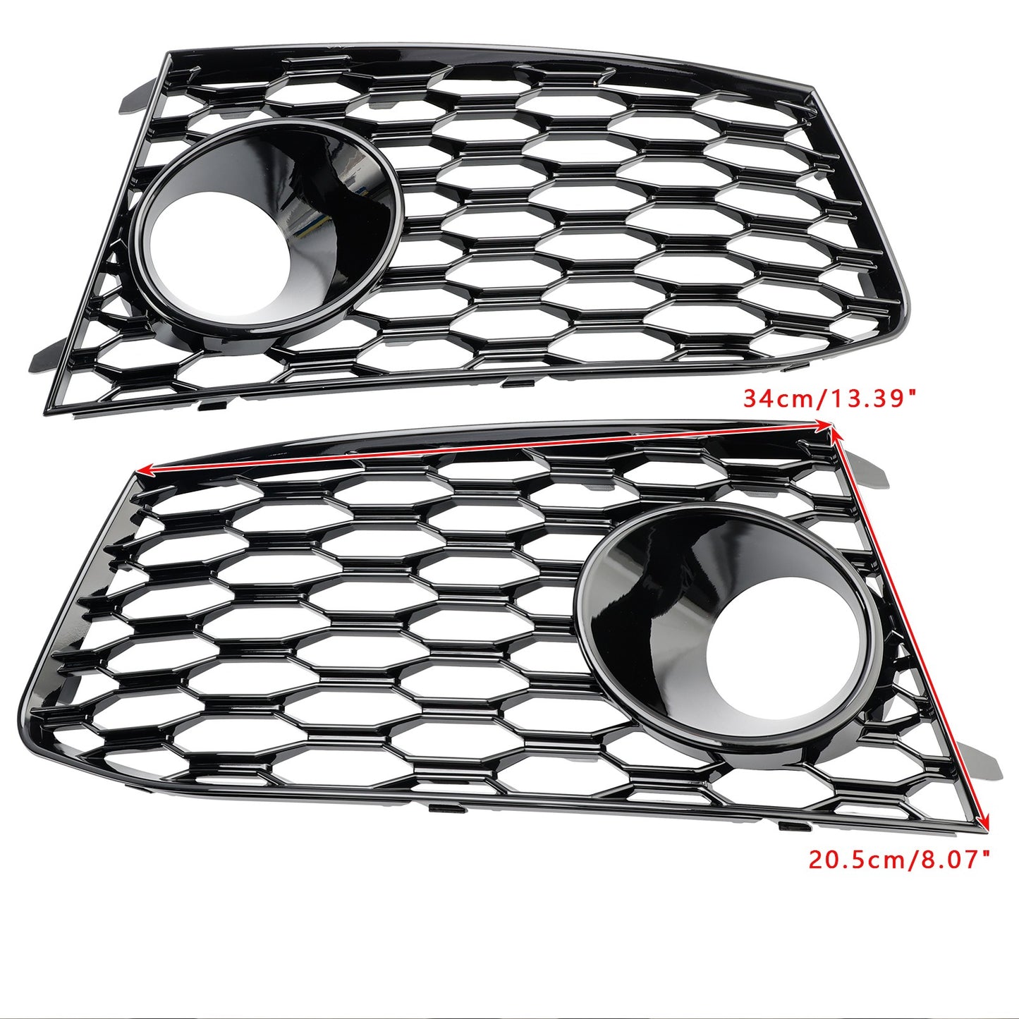 Pair Front Bumper Fog Light Lamp Frame Grille Covers Fit Audi RS7 2014-2018*