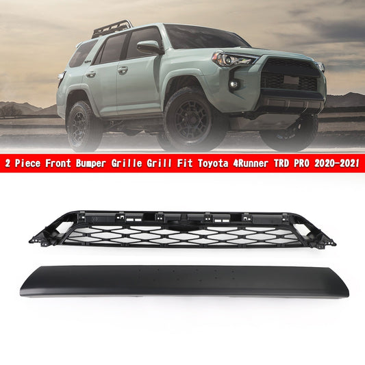2 Piece Front Bumper Grille Grill Fits For 4Runner TRD PRO 2020-2024 Black