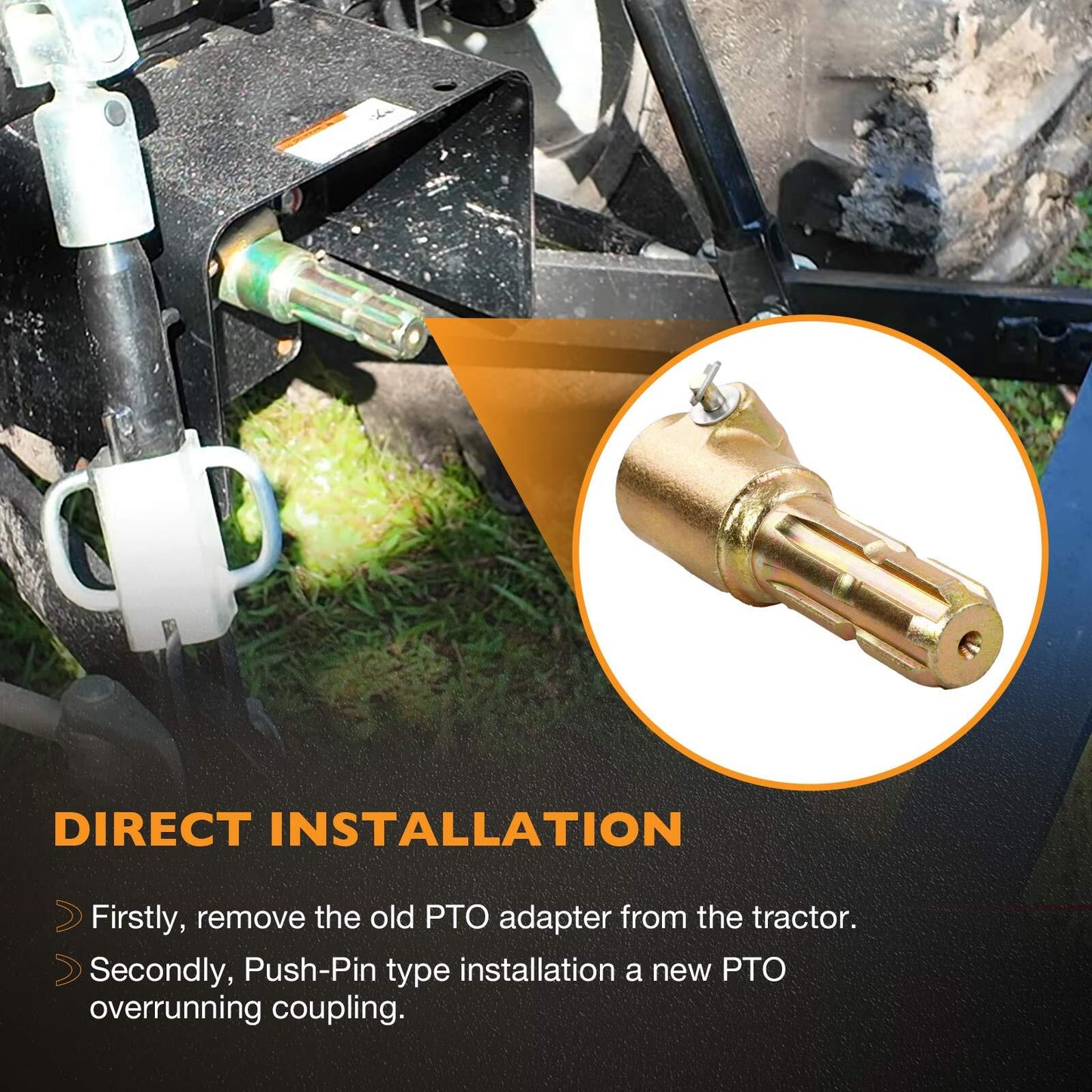 PTO Extender Adaptor Female 21 & 1-3/8" Male 6 & 1-3/8" Spline For 70HP Engine