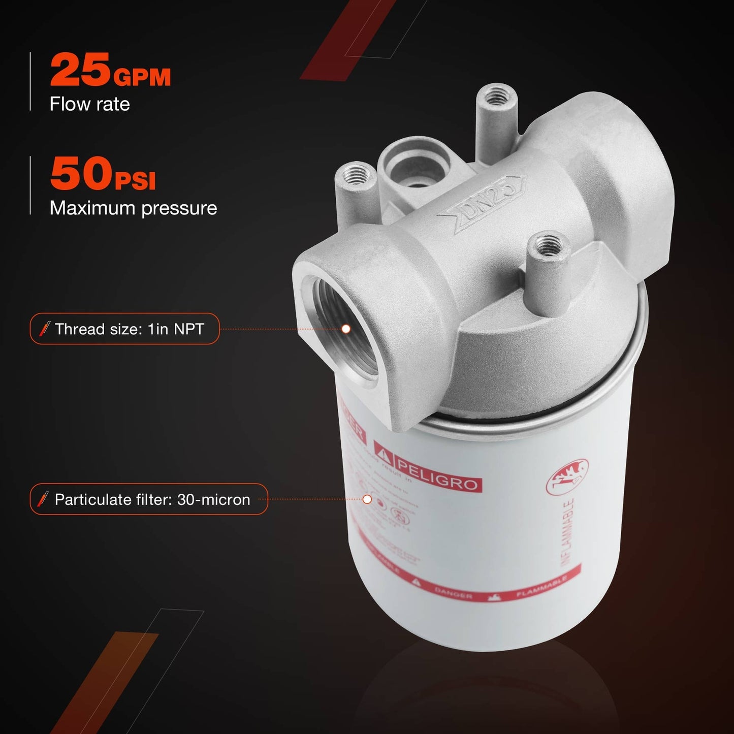 3/4" Transfer Tank Fuel Filter Kit For Mobile ＆ Stationary Diesel Transfer Pump