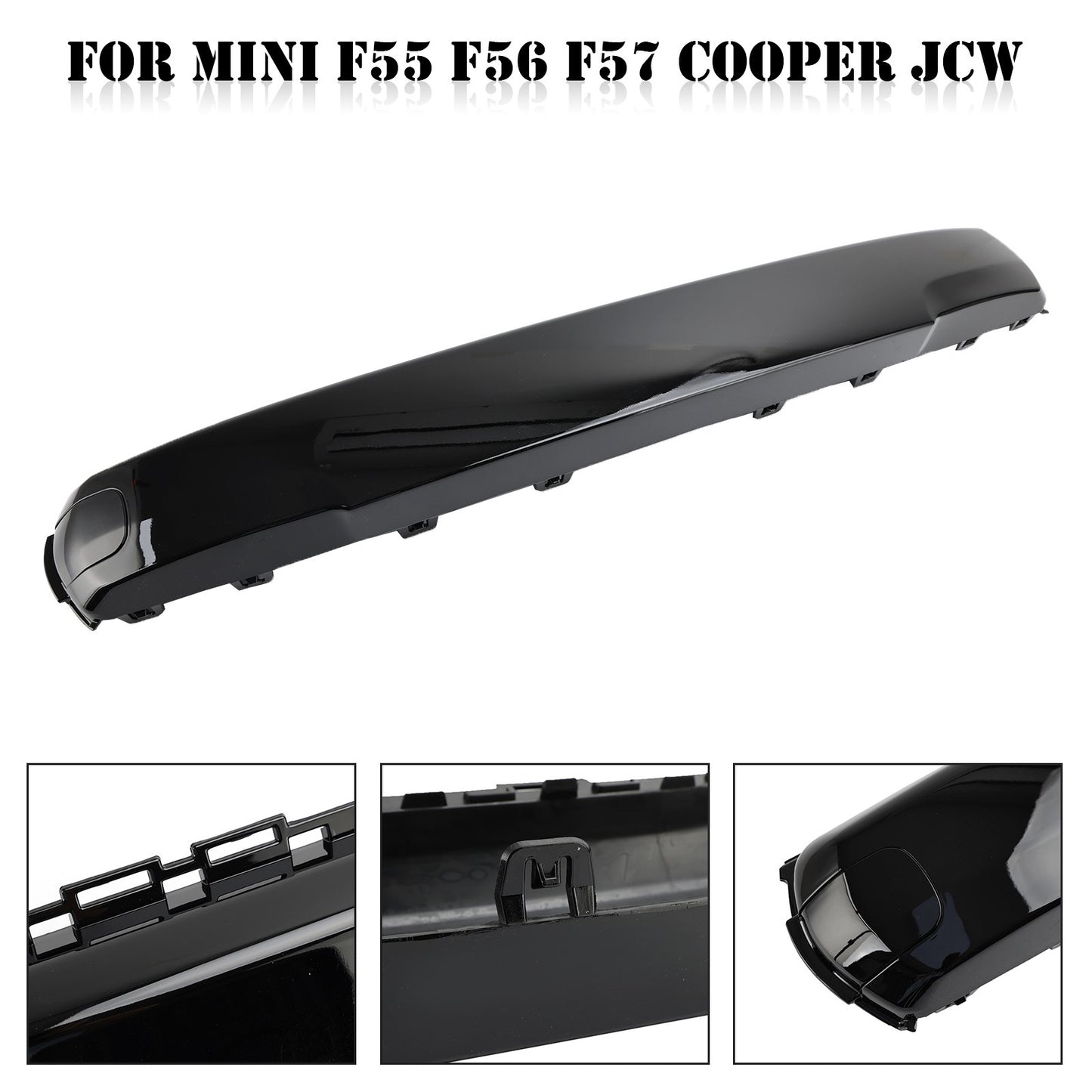 Front Number Plate Cover Gloss Black for Mini F55 F56 F57 Cooper JCW 51117337791
