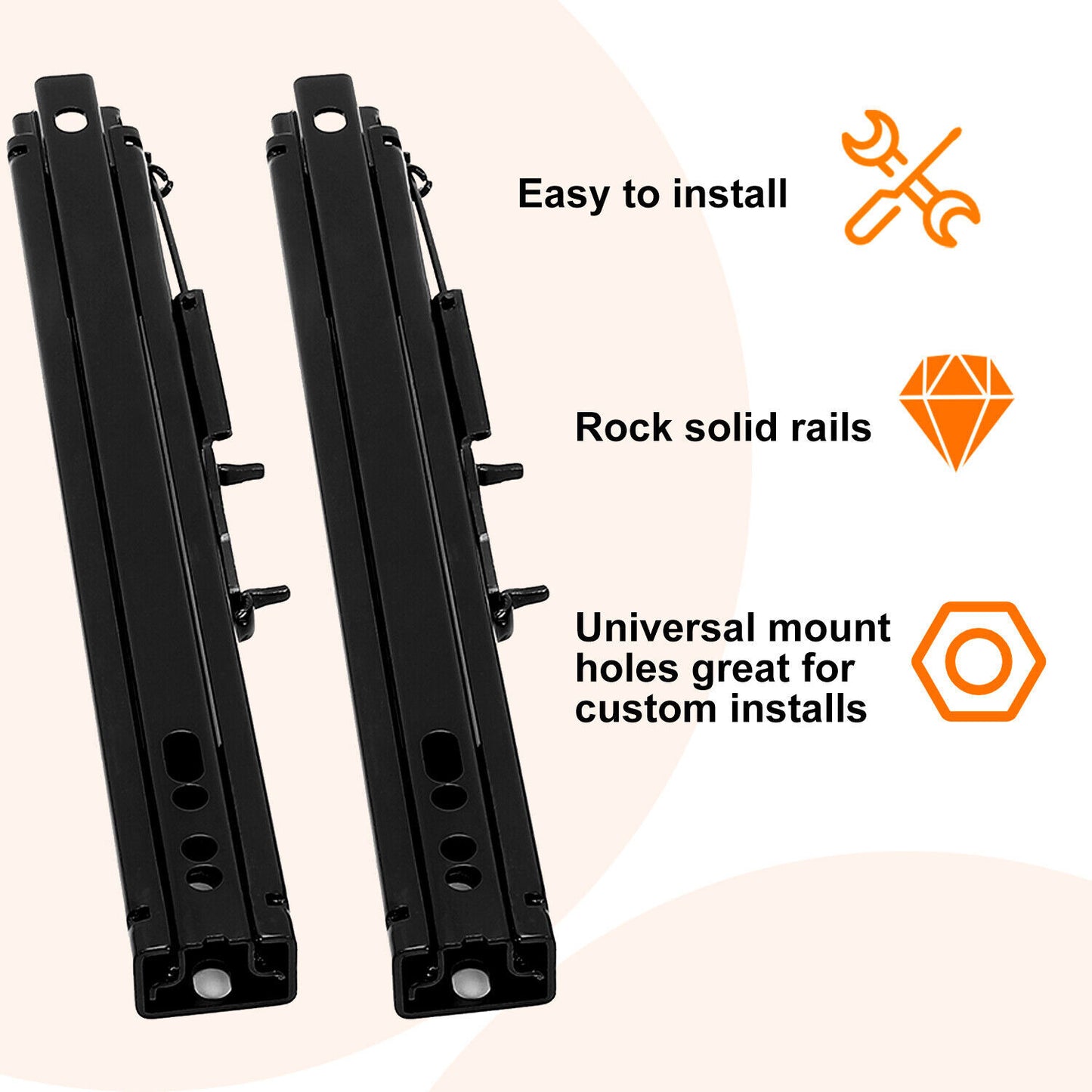 Solid Spare 2pcs Universal Dual Lock Seat Sliders Rails Bracket Track Aessembly Adjustable