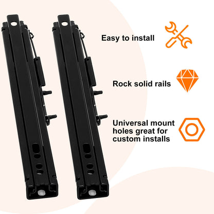 Solid Spare 2pcs Universal Dual Lock Seat Sliders Rails Bracket Track Aessembly Adjustable