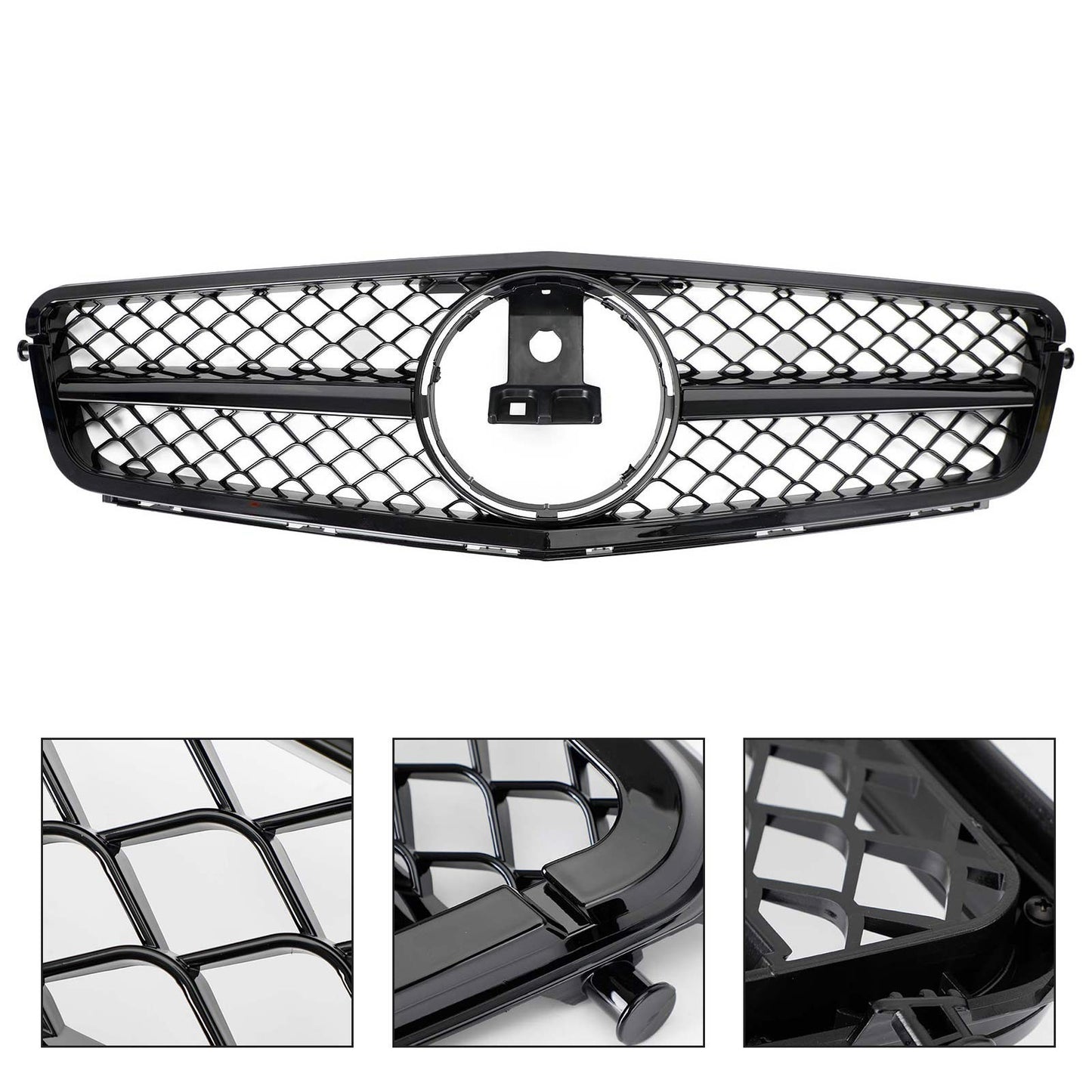 ??Front Bumper Grille Grill For C-Class Benz W204 C300 C350 2008-2014 2013 w/LED