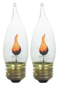 Solid Spare 2-Pack Flame Light Bulb Flicker Edison E26 Standard Base Flickering Orange Glow