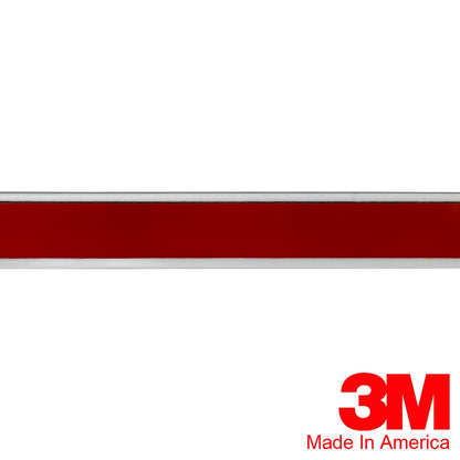 Vintage Style 7/8" White & Chrome Side Body Trim Molding - Formed Pointed Ends