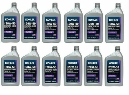 Solid Spare (12) Kohler 25 357 67-S Case Of 20W50 Synthetic Blend Engine Oil Quarts