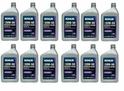 Solid Spare (12) Kohler 25 357 67-S Case Of 20W50 Synthetic Blend Engine Oil Quarts