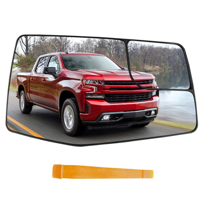 Right Passenger Side Heated Mirror Glass For 2019-25 GMC Sierra Chevy Sliverado