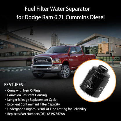 Fuel Filter 6.7L Cummins Diesel Kit for 2013-2018 Dodge Ram 2500 3500 4500 5500