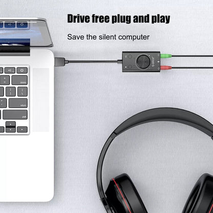 Black USB External Sound Card Virtual 7.1 Channel Adapter Plug For PC Laptop PS5