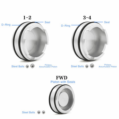 For 4L60E 4L65E 4L70E Pinless Forward Accumulator Piston Kit 1-2 and 3-4