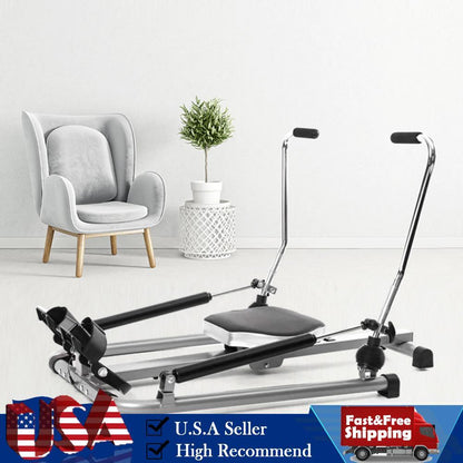 Home Gym Adjustable Exercise Rowing Machine Rower  Double Hydraulic Resistance