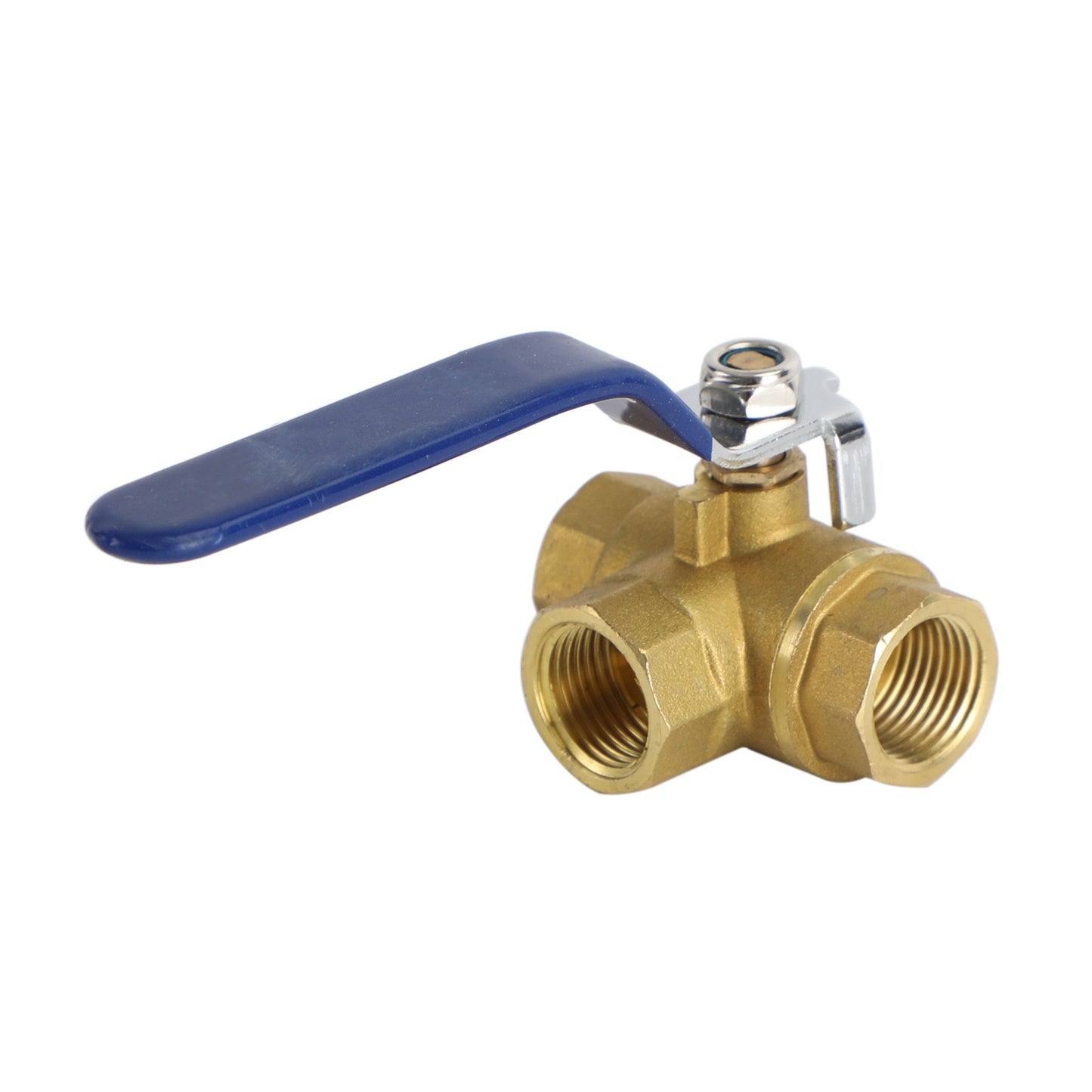 G1/2" 3 Way Ball Valve Three T Port Brass Female Type Fit For Water Oil And Gas