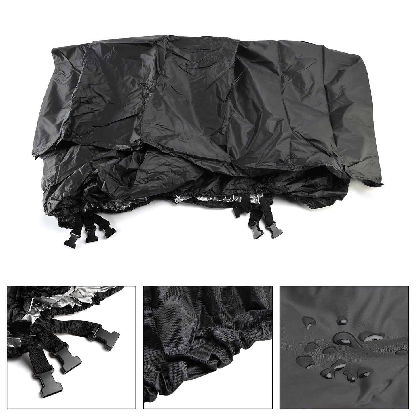 Heavy Duty Boat Cover Waterproof 210D Black For 16-18Ft Fishing Jon Boat L Beam