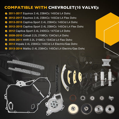 Timing Chain Water Pump Kit For Chevy Equinox GMC Terrain Buick Lacrosse Pontiac