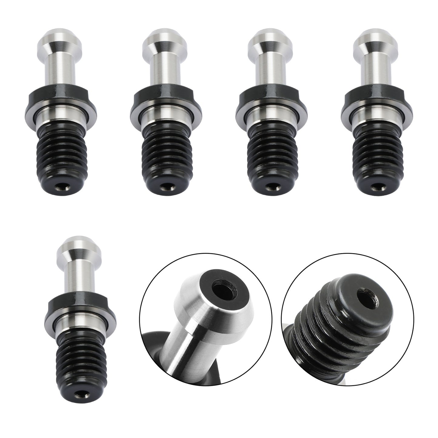 5Pcs CAT40 45° Pull Stud Retention Knob Fits For Any Haas CAT40 CNC Silver