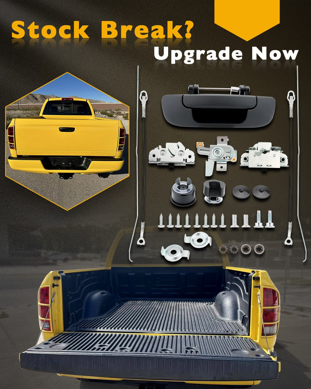 Tailgate Latch Rebuild Kit Rear Handle Bezel For 02-09 Dodge Ram 1500 2500 3500