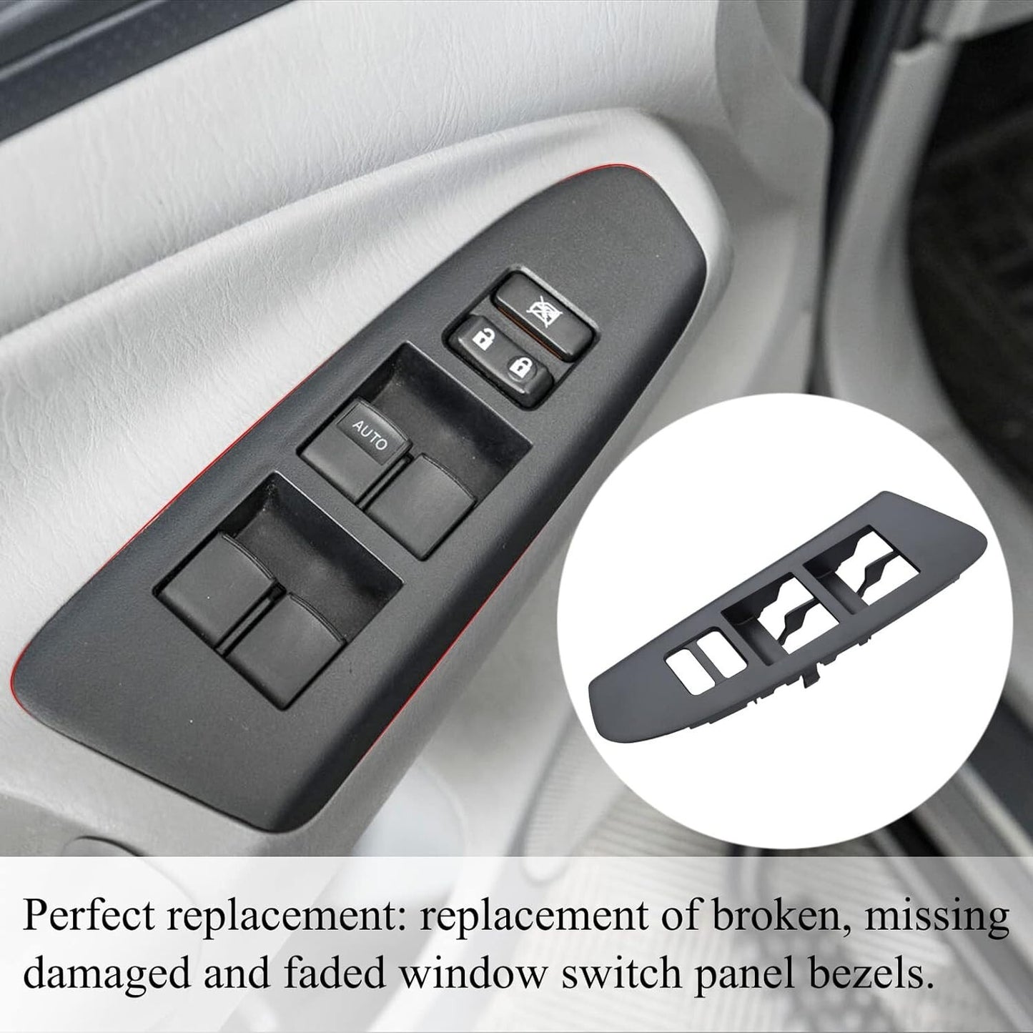 FOR 2012-2015 TOYOTA TACOMA 4D CAB FRONT LEFT MASTER POWER WINDOW SWITCH BEZEL