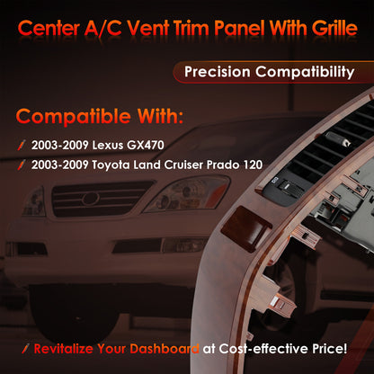 Instrument Air Vent Finish Panel Garnish Fits 2003-2009 Lexus GX470 Toyota Prado