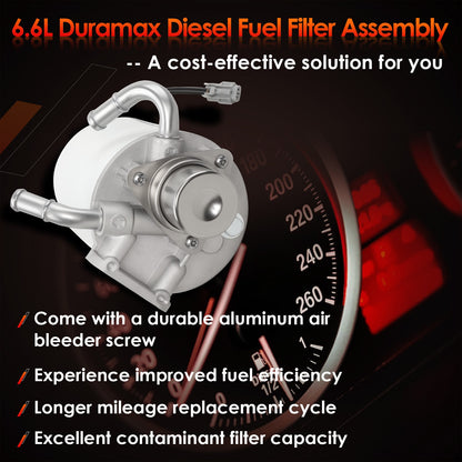 12664429 Duramax 6.6L Diesel Fuel Filter Housing Fit 2011-16 Chevy Silverado GMC