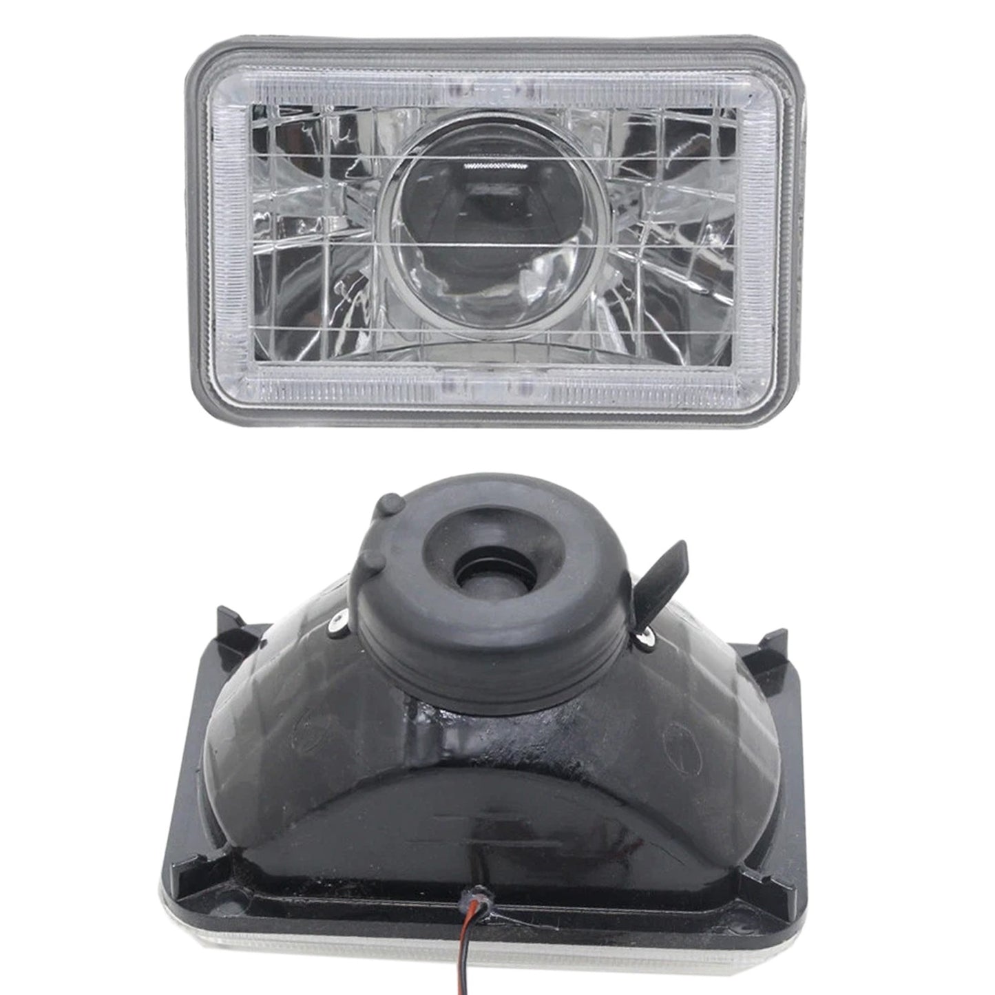 Pair FOR Chevrolet C10 1980 1981 1982 4x6" inch LED Red Clear Lens Headlights