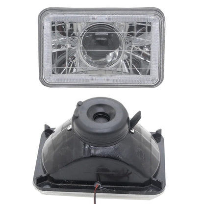 Pair FOR Chevrolet C10 1980 1981 1982 4x6" inch LED Red Clear Lens Headlights